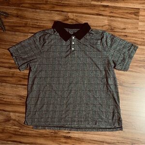 Open Trails Men's Windowpane Pattern Polo Size XXLarge